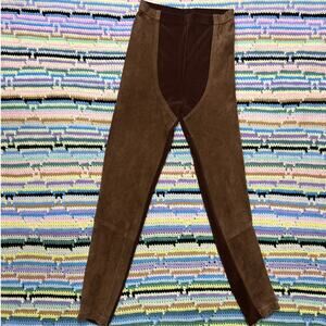 Vintage 80s Bisou Bisou Paris Brown Suede Riding Trouser Leggings